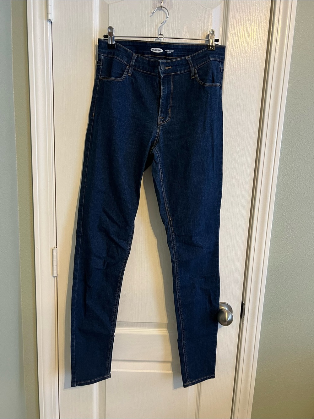 Old Navy Super Skinny Mid Rise Jeans Size 6 Tall Dark Wash